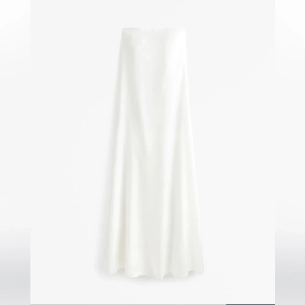 Abercrombie & Fitch Strapless Maxi Dress in White